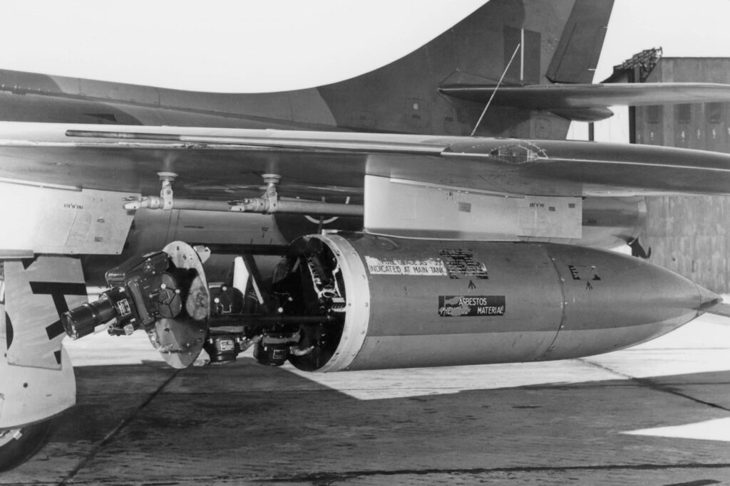 The Rhodesians developed a reconnaissance capability on the Hunter with this ingenious modification to an underwing fuel tank