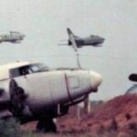 two of FAP G.91Rs overflying the ‘famous’ graveyard of the FAP B-26s and PV2 at Luanda International