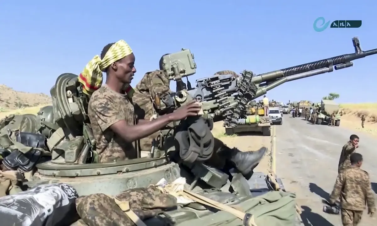 Ethiopian military near the border of Tigray and Amhara