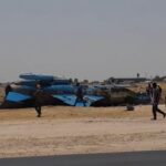 A crashed Namibia Defence Force F7.