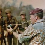 Peter McAleese, former SAS, and Rhodesian SAS, here shown giving instruction to South African troops as part of the elite Pathfinders paratrooper unit